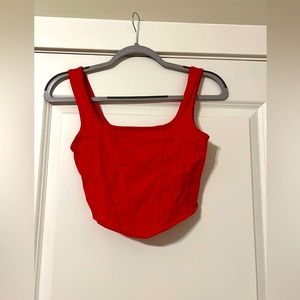 Red SHEIN Corset-Like Cropped Top